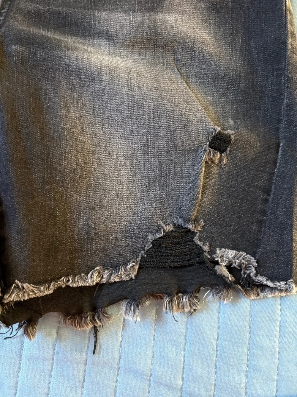 Risen Black Denim long bermuda shorts